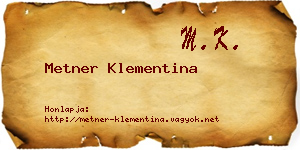 Metner Klementina névjegykártya